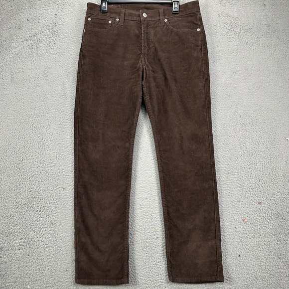 Levis 511 Pants Corduroy Mens 33X30 Brown Chino Straight Leg Red Tab Stretch